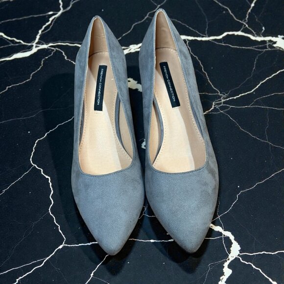 French Connection Kate Women's 10 Gray Slip-On Pointed Toe Party Pump Heels - Picture 5 of 7